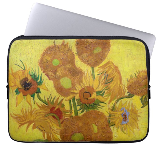 Funda Para Portátil Vincent van Gogh - Vase con quince girasoles (Frente)