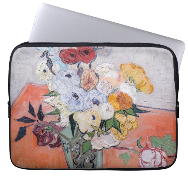 Funda Para Portátil Vincent van Gogh - Vase con Rosas y anemones (Frente)