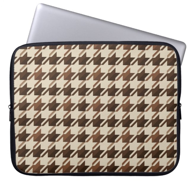 Funda Para Portátil Vintage Academia Brown Houndstoth (Frente)