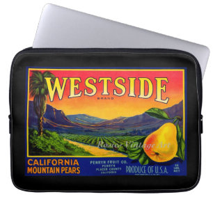 Funda Para Portátil Vintage California Pears Fruth Label