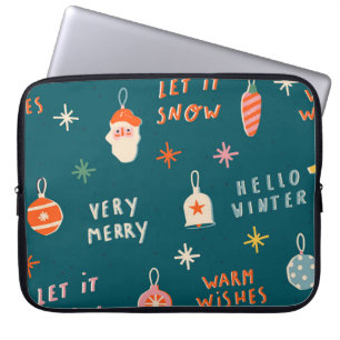 Funda Para Portátil Vintage Christmas 2020: Patrón ornamental