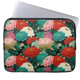 Funda Para Portátil Vintage Chrysanthemums Colorful Floral Patttern