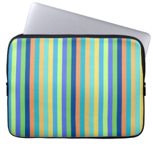 Funda Para Portátil Vintage Classic Blue & Naranja Rainbow Stripes
