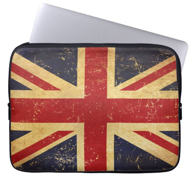 Funda para portátil vintage con bandera británica  (Frente)