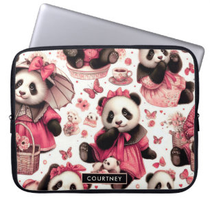 Funda Para Portátil Vintage Cute Baby Panda Seamless