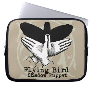 Funda Para Portátil Vintage de mano de marioneta con sombra de pájaro