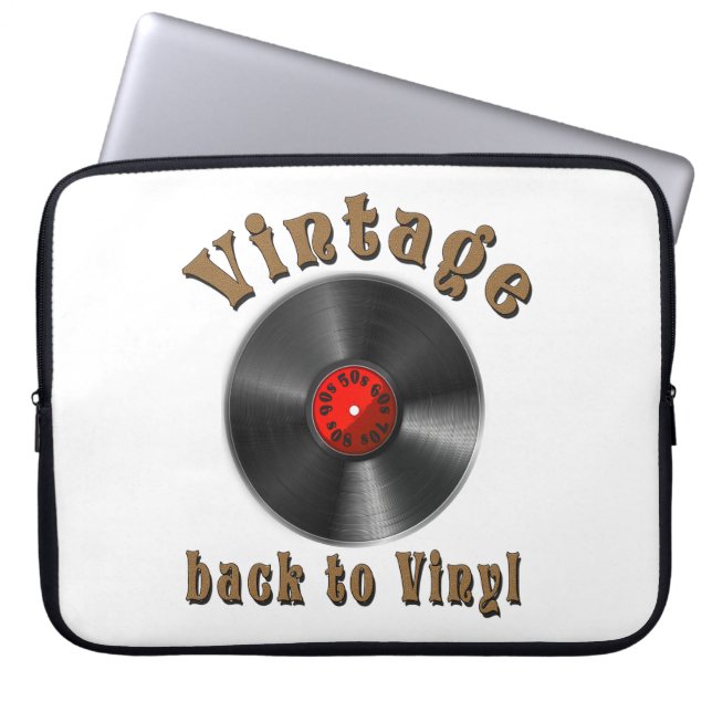 Funda Para Portátil Vintage - De vuelta a Vinyl, el registro vuelve (Frente)