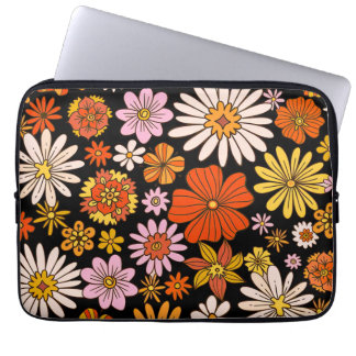 Funda Para Portátil Vintage Floral Burst – Colorful Retro Flower