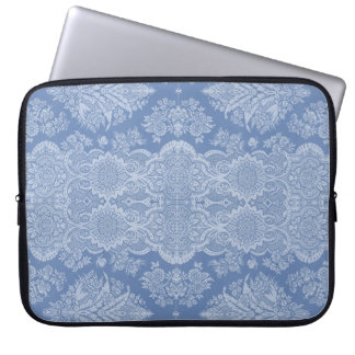 Funda Para Portátil Vintage floral en sombras del azul