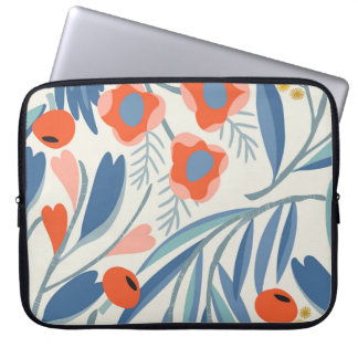 Funda Para Portátil Vintage floral sin costuras, fondo botánico.