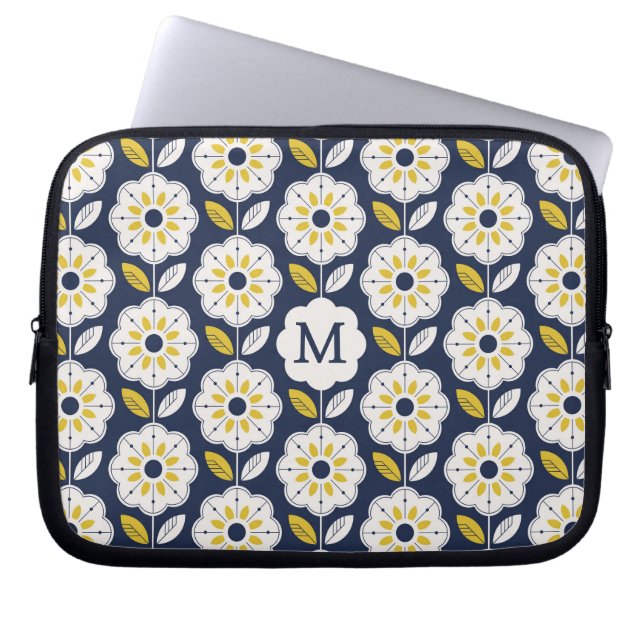 Funda Para Portátil Vintage Geometric Flower Pattern (Frente)