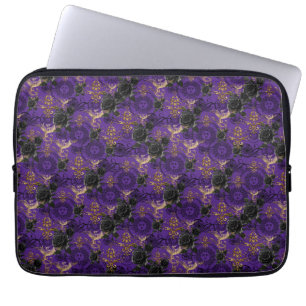 Funda Para Portátil Vintage Gótico Phoenix y Rosas Purple Pattern