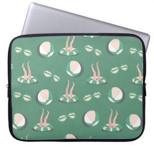 Funda Para Portátil vintage Iconos de temas de verano con un patrón de