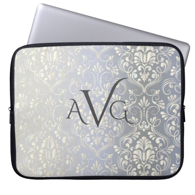 Funda Para Portátil Vintage lujoso de Damasco (Frente)