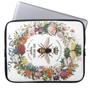 FUNDA PARA PORTÁTIL VINTAGE MODERNA BOTANICAL QUEEN BEE