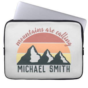 Funda Para Portátil Vintage pastel mountains are calling monogram grey