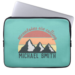 Funda Para Portátil Vintage pastels mountains are calling monogram sky