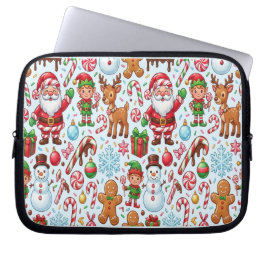 Funda Para Portátil Vintage Retro Red Candy Cane Wonderland Christmas