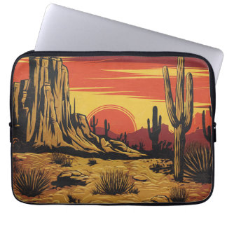 Funda Para Portátil Vintage Retro Sunset Arizona Desert Occidental