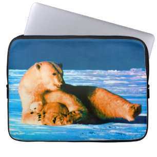 Funda Para Portátil Vintage USA Alaska madre oso polar