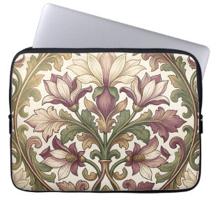 Funda Para Portátil Violeta Victoriana Crema Floral Ornata