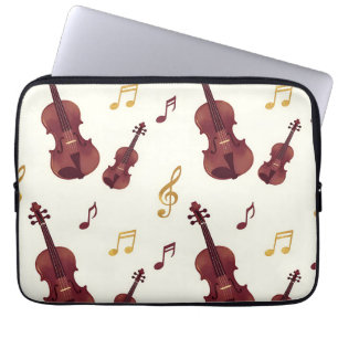Funda Para Portátil Violines Musicales Patrón Sin Costuras