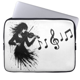Funda Para Portátil Violinista Nacido de la Tinta en la Tormenta de So
