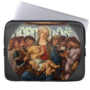 Funda Para Portátil Virgen y Niño con ocho ángeles por Botticelli
