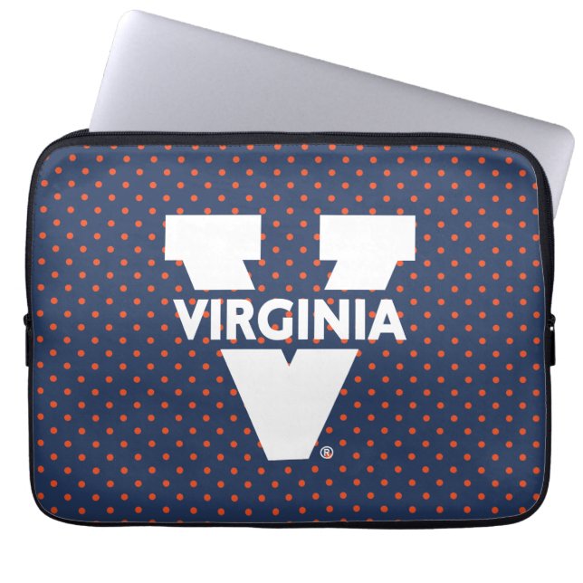 Funda Para Portátil Virginia Cavaliers Polka Dots (Frente)