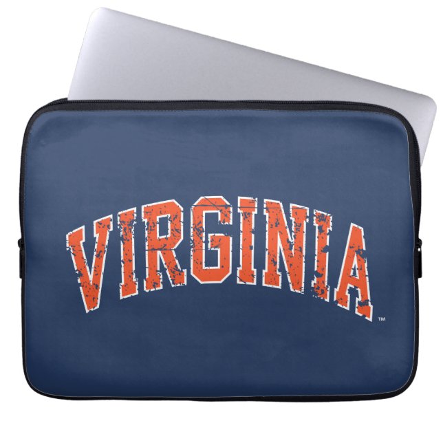 Funda Para Portátil Virginia Wordmark Distressed (Frente)