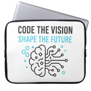 Funda Para Portátil Visionario tecnológico futurista: Código binario a
