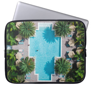 Funda Para Portátil Vista aérea del edificio de hormigón azul y blanco