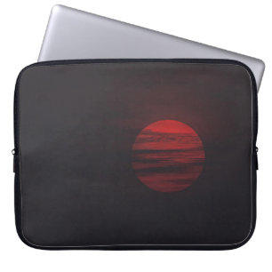 FUNDA PARA PORTÁTIL VISTA DE LUNA COMPLETA ROJA