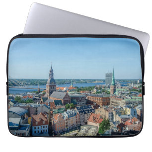 Funda Para Portátil Vista del centro de Riga desde arriba