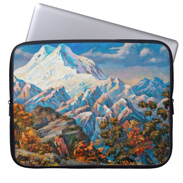Funda Para Portátil Vista del otoño de la montaña Elbrus de dos cabeza (Frente)