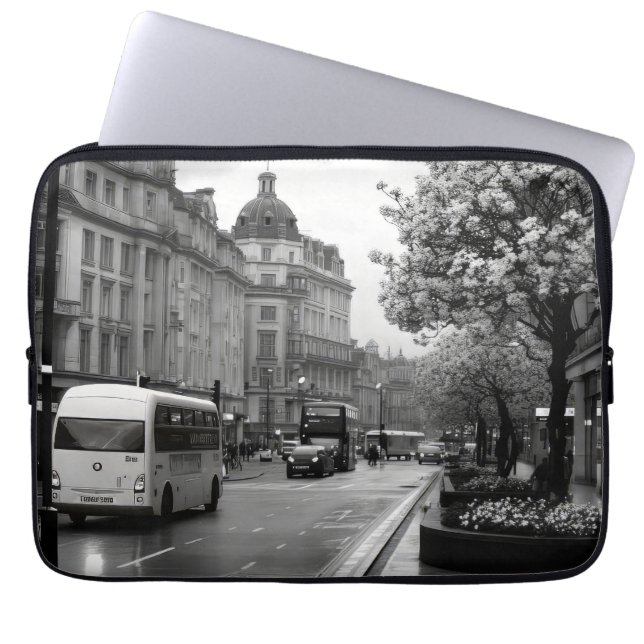 Funda Para Portátil Vista elegante de la calle (Frente)