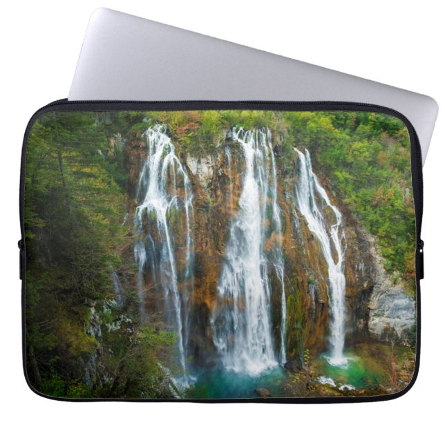 Funda Para Portátil Vista elevada de cascada, Croacia (Frente)