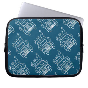 Funda Para Portátil Vista frontal del camión de Navidades de esquema