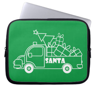 Funda Para Portátil Vista lateral del camión de Navidades de esquema