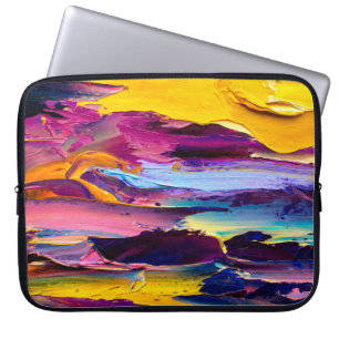 Funda Para Portátil Vista más cercana de una pintura al óleo de la pal