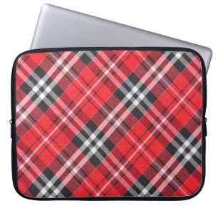 Funda Para Portátil Vista superior del patrón de tela de Tartán