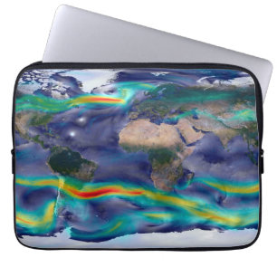 Funda Para Portátil Visualización De Vientos Globales.