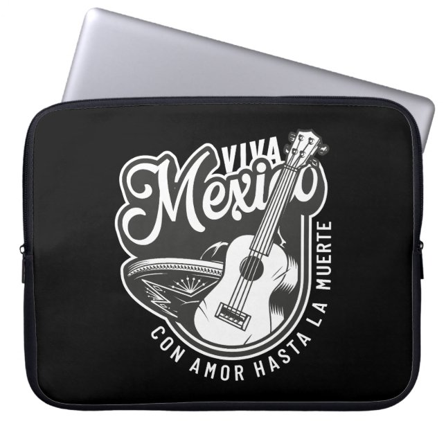 Funda Para Portátil Viva México Fiesta con mi guitarra (Frente)