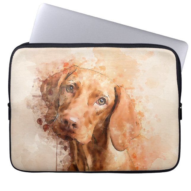 Funda Para Portátil Vizsla Watercolor (Frente)