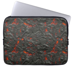 Funda Para Portátil Volcán lava de los molten negro y rojo