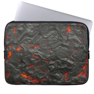 Funda Para Portátil Volcán lava de los molten negro y rojo