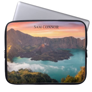 Funda Para Portátil Volcán Monte Rinjani Amanecer en el Cráter