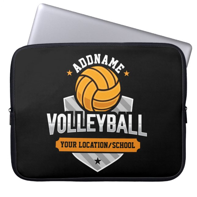 Funda Para Portátil Voleibol ADD TEXTO Escuela Varsity Team Player (Frente)