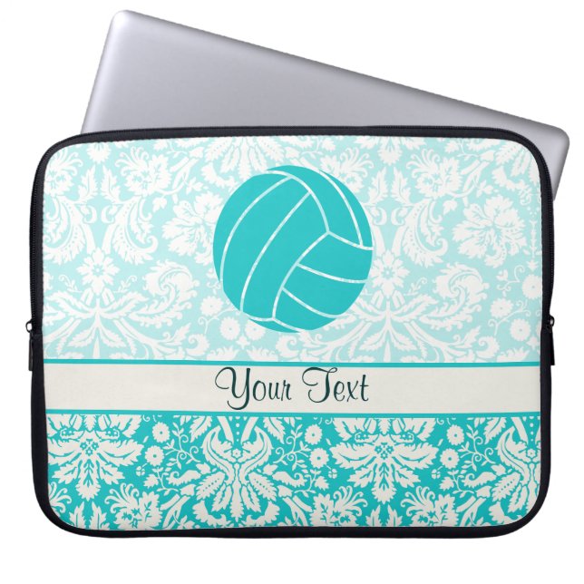 Funda Para Portátil Voleibol verde azulado (Frente)