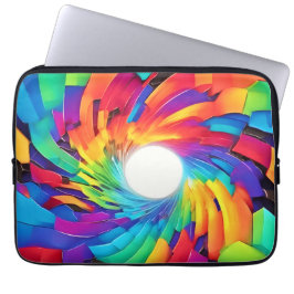 Funda Para Portátil Vórtex Kaleidoscópico: un viaje colorido